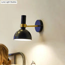 GobekUsa Modern Domed Wall Lamp - Rotatable White/Black Finish with 1 Light for Bedside