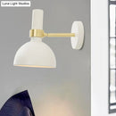 GobekUsa Modern Domed Wall Lamp - Rotatable White/Black Finish with 1 Light for Bedside