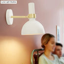 GobekUsa Modern Domed Wall Lamp - Rotatable White/Black Finish with 1 Light for Bedside