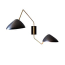 GobekUsa Swing Arm Black Wall Sconce: Metal Duckbill Reading Wall Light with 2-Bulb Design