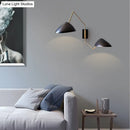 GobekUsa Swing Arm Black Wall Sconce: Metal Duckbill Reading Wall Light with 2-Bulb Design