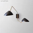GobekUsa Swing Arm Black Wall Sconce: Metal Duckbill Reading Wall Light with 2-Bulb Design