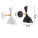 GobekUsa Black White Nordic Wall Lamps with Switch, Modern Industrial Decor Light for Living Room