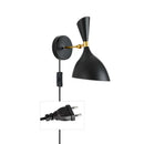 GobekUsa Black White Nordic Wall Lamps with Switch, Modern Industrial Decor Light for Living Room