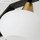 GobekUsa Minimalist Black Linear Hanging Lamp with Oval Opal Glass Shade - Perfect for Dining Room Island Lighting