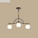 GobekUsa Modern Island Light Fixture - Black Finish Pendant Lamp with Cream/Clear Glass Shades