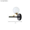 GobekUsa Modern Metal Swallows Wall Sconce with White Glass Ball Shade - Indoor Black Finish Lighting