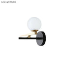 GobekUsa Modern Metal Swallows Wall Sconce with White Glass Ball Shade - Indoor Black Finish Lighting