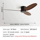 GobekUsa Black Modern DC Ceiling Fan Remote Control for Office Living Room