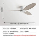 GobekUsa Black Modern DC Ceiling Fan Remote Control for Office Living Room