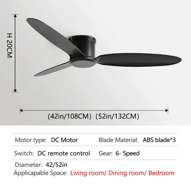 GobekUsa Black Modern DC Ceiling Fan Remote Control for Office Living Room, photo 7 of 13
