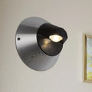 GobekUsa Contemporary Round Wall Light in Black - Aluminum, Warm/White Light, 1-Light Corridor Sconce Fixture