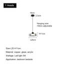 GobekUsa Glass LED Chandelier: Modern Minimalist Copper Pendant Light for Living Room & Bedroom