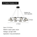 GobekUsa Glass LED Chandelier: Modern Minimalist Copper Pendant Light for Living Room & Bedroom