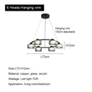 GobekUsa Glass LED Chandelier: Modern Minimalist Copper Pendant Light for Living Room & Bedroom
