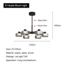 GobekUsa Glass LED Chandelier: Modern Minimalist Copper Pendant Light for Living Room & Bedroom