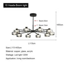 GobekUsa Glass LED Chandelier: Modern Minimalist Copper Pendant Light for Living Room & Bedroom