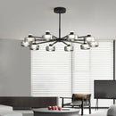 GobekUsa Glass LED Chandelier: Modern Minimalist Copper Pendant Light for Living Room & Bedroom