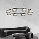 GobekUsa Glass LED Chandelier: Modern Minimalist Copper Pendant Light for Living Room & Bedroom