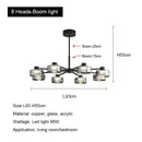 GobekUsa Glass LED Chandelier: Modern Minimalist Copper Pendant Light for Living Room & Bedroom