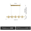GobekUsa Nordic modern minimalist light luxury bar LED strip lamp kitchen island table Light fixture
