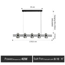 GobekUsa Nordic modern minimalist light luxury bar LED strip lamp kitchen island table Light fixture