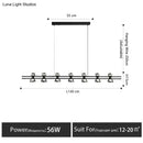 GobekUsa Nordic modern minimalist light luxury bar LED strip lamp kitchen island table Light fixture