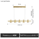 GobekUsa Nordic modern minimalist light luxury bar LED strip lamp kitchen island table Light fixture