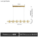 GobekUsa Nordic modern minimalist light luxury bar LED strip lamp kitchen island table Light fixture