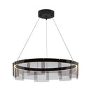 GobekUsa Glass Circle LED Pendant Light: Stratos Luxury Chandelier for Kitchen Island