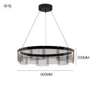 GobekUsa Glass Circle LED Pendant Light: Stratos Luxury Chandelier for Kitchen Island