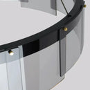 GobekUsa Glass Circle LED Pendant Light: Stratos Luxury Chandelier for Kitchen Island