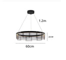 GobekUsa Glass Circle LED Pendant Light: Stratos Luxury Chandelier for Kitchen Island