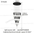 GobekUsa Cylindrical Chandelier: Modern Nordic Indoor Lighting for Living Room, Staircase & Ceiling