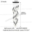 GobekUsa Cylindrical Chandelier: Modern Nordic Indoor Lighting for Living Room, Staircase & Ceiling