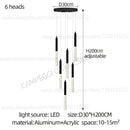 GobekUsa Cylindrical Chandelier: Modern Nordic Indoor Lighting for Living Room, Staircase & Ceiling