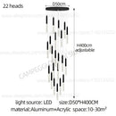 GobekUsa Cylindrical Chandelier: Modern Nordic Indoor Lighting for Living Room, Staircase & Ceiling