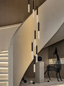 GobekUsa Cylindrical Chandelier: Modern Nordic Indoor Lighting for Living Room, Staircase & Ceiling