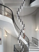 GobekUsa Cylindrical Chandelier: Modern Nordic Indoor Lighting for Living Room, Staircase & Ceiling