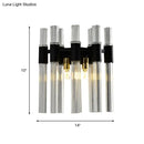 GobekUsa Modern Black Crystal Tube Sconce: 2-Light Wall Mounted Lamp for Living Room