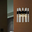 GobekUsa Modern Black Crystal Tube Sconce: 2-Light Wall Mounted Lamp for Living Room