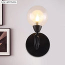 GobekUsa Contemporary LED Wall Sconce Light Fixture - White Glass Round Design (Black Mount)