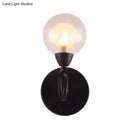GobekUsa Contemporary LED Wall Sconce Light Fixture - White Glass Round Design (Black Mount)