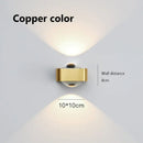 GobekUsa Copper Bedroom Wall Lamp, Modern LED Double Head Spotlights, Luxury Living Room Sconce