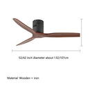GobekUsa 52" Wood Blades Ceiling Fan, Remote Control DC Motor, Reverse Function
