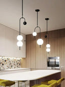 GobekUsa Glass Suspension Kitchen Island Chandelier Ceiling Pendant - Modern Living Room Hanging Light