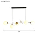 GobekUsa Brass Sphere Ceiling Light with Adjustable Cord - Industrial 5-Light Island Pendant, Amber/Milky White/Smoke Grey Glass Shades