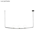 GobekUsa Modern Metal Chandelier: 2/3-Light Bubble Island Light in Black/Gold - Simple and Stylish