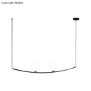 GobekUsa Modern Metal Chandelier: 2/3-Light Bubble Island Light in Black/Gold - Simple and Stylish