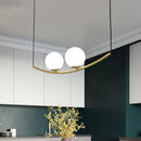 GobekUsa Modern Metal Chandelier: 2/3-Light Bubble Island Light in Black/Gold - Simple and Stylish